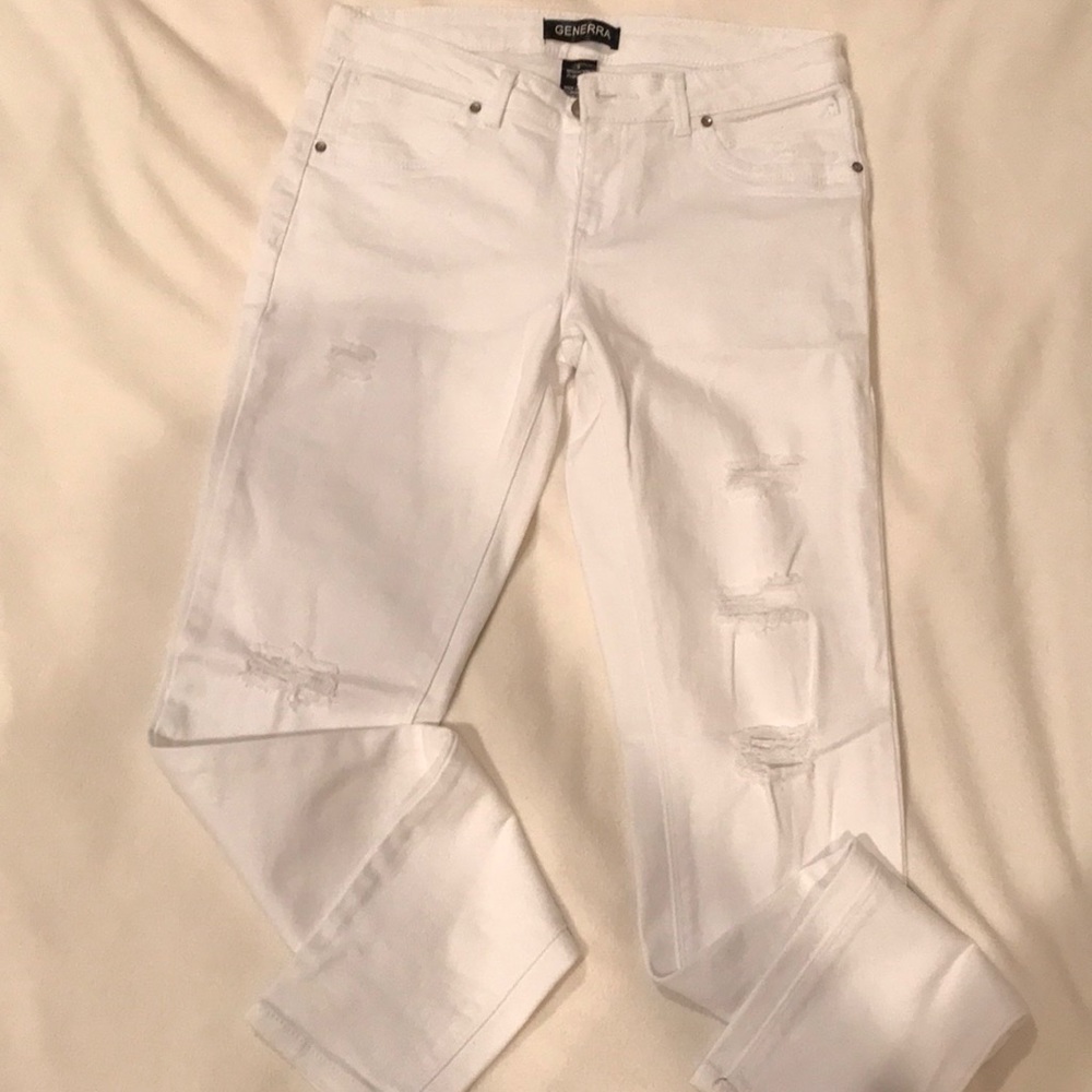 never worn ripped white jeans